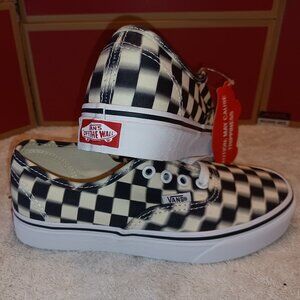 Vans Men's 3.5/Women's 5 Authentic Checker Blur Black/White Checkerboard